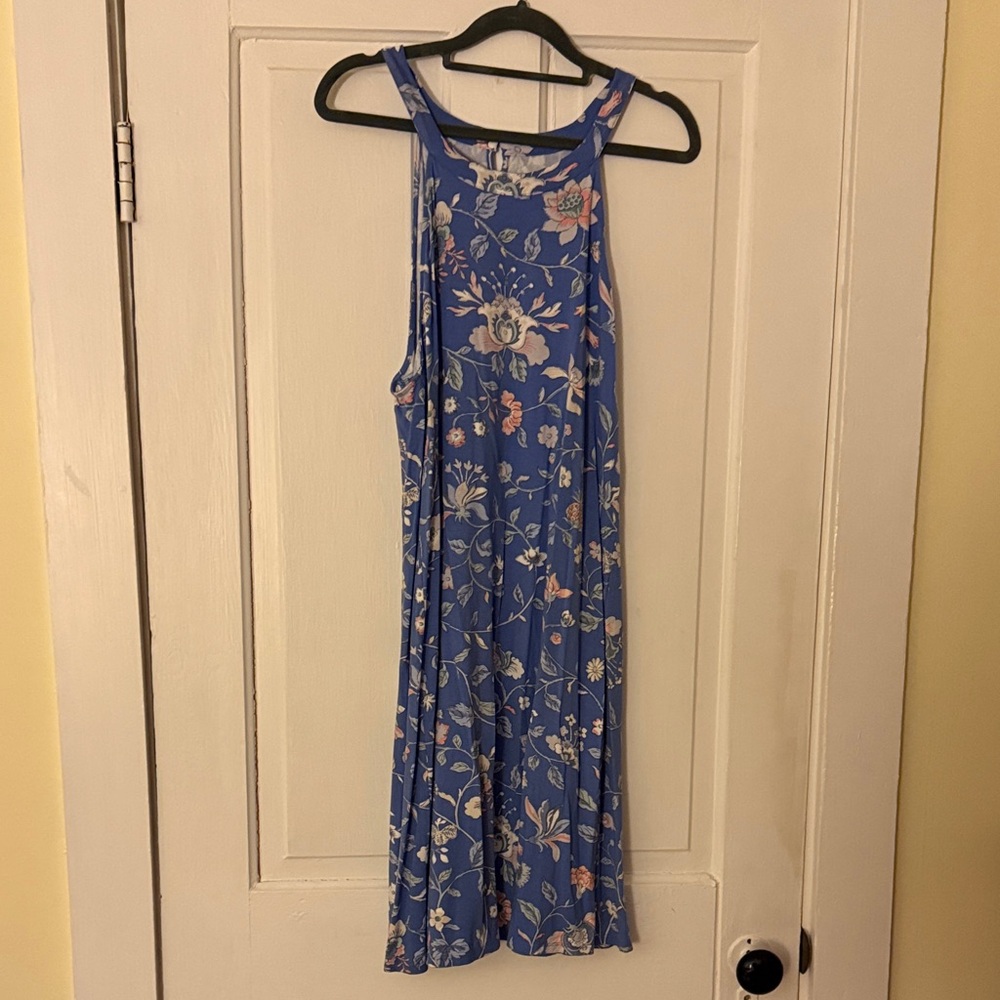 LOFT Blue Floral Patterned Top